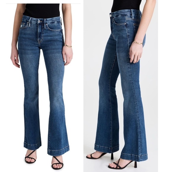 Good American Women's Good Flare with Deco Back Yoke A Blue Denim Jeans Size 26 - Picture 5 of 12